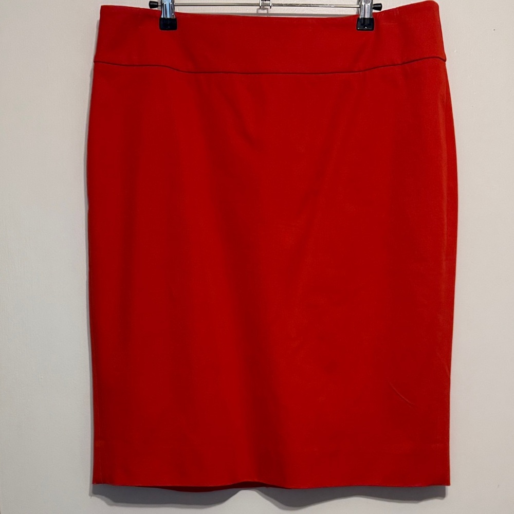 No 2 Pencil Skirt in Vibrant Red Orange